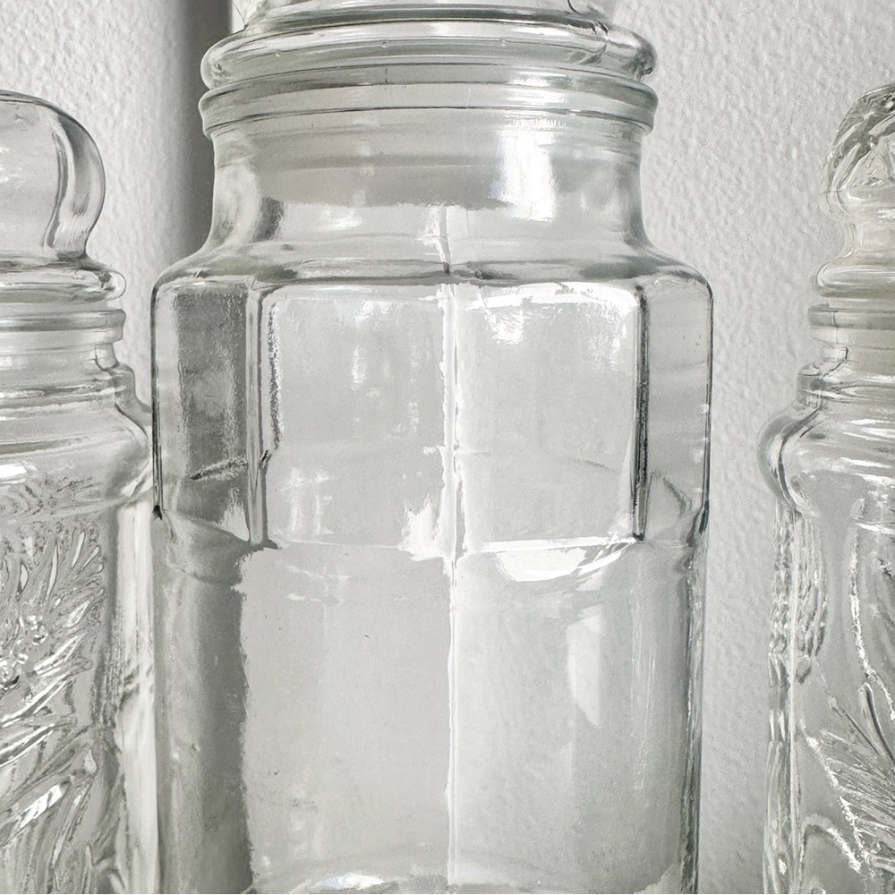 (3) 1980s Planters Peanuts Anchor Hocking Glass Jars Vintage Storage Rare HTF - Picture 13 of 16
